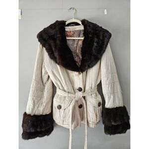 Vintage Anna Kel Winter Mink Trim Jacket Size 46 M/L
